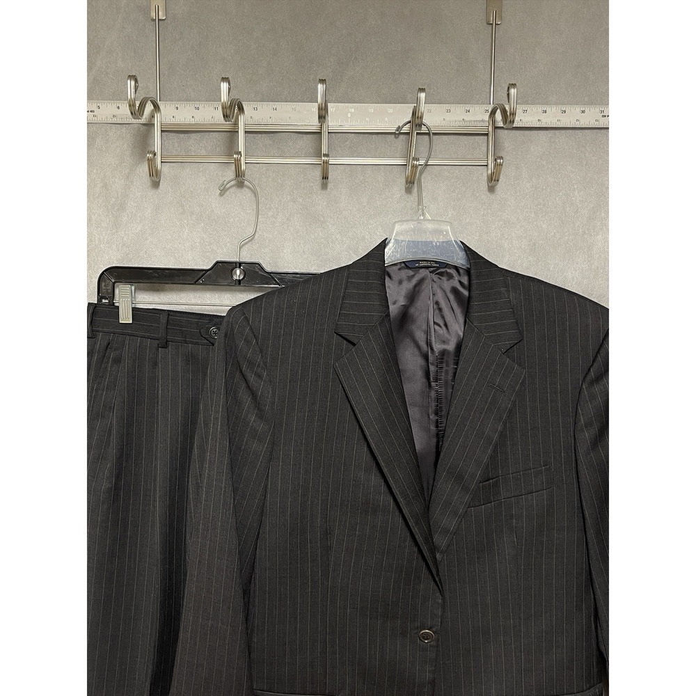 Brooks Brothers Suit Men 40R Gray Striped Madison Wool Academia W32X30L Luxury